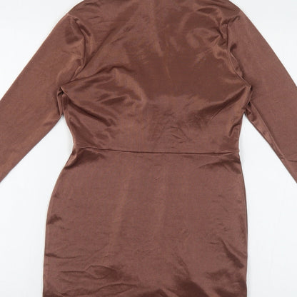 ASOS Womens Brown Polyester Mini Size 10 Collared Pullover