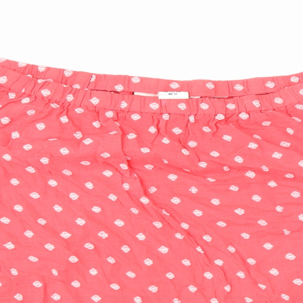 H&M Womens Pink Geometric Cotton Basic Blouse Size 14 Off the Shoulder