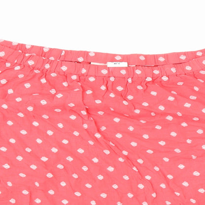 H&M Womens Pink Geometric Cotton Basic Blouse Size 14 Off the Shoulder