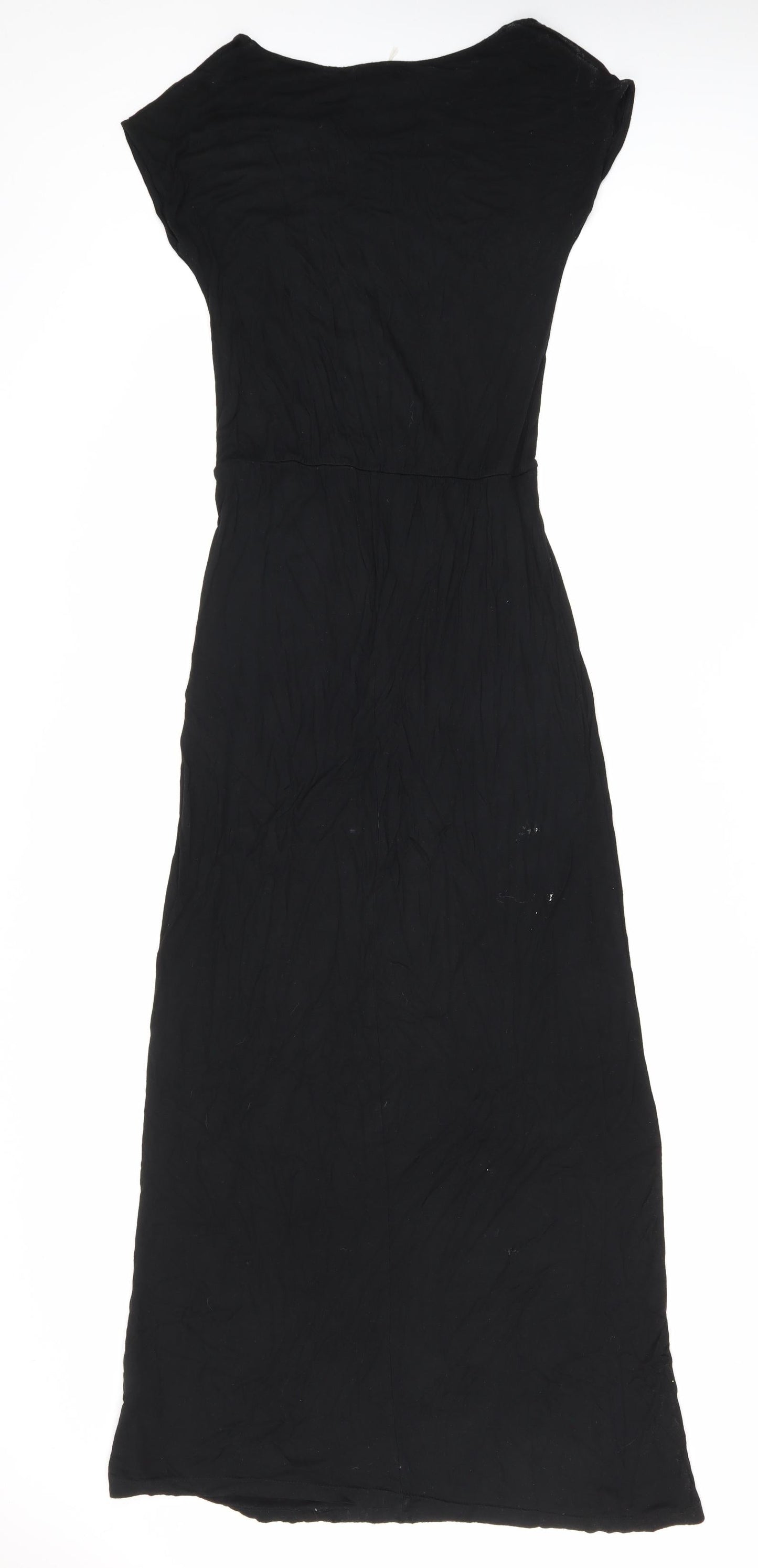 Therapy Womens Black Viscose T-Shirt Dress Size 10 Boat Neck Pullover