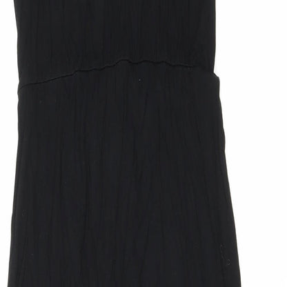 Therapy Womens Black Viscose T-Shirt Dress Size 10 Boat Neck Pullover
