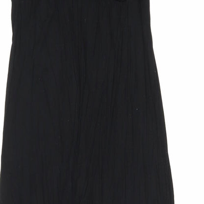 Therapy Womens Black Viscose T-Shirt Dress Size 10 Boat Neck Pullover