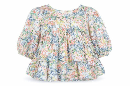 Womens UK Size S Cerulean Multicoloured Basic Blouse