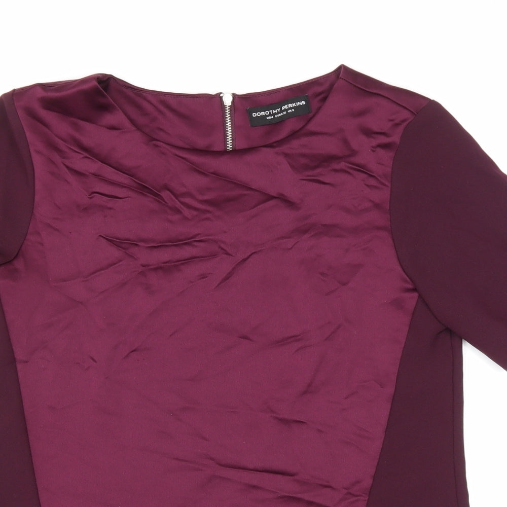 Womens UK Size 8 Dorothy Perkins Purple Basic Blouse
