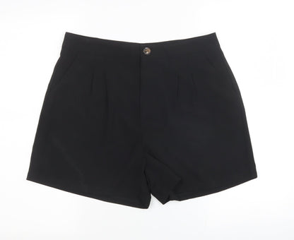 SheIn Womens Black Polyester Chino Shorts Size L L3 in Regular Button
