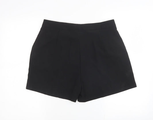 SheIn Womens Black Polyester Chino Shorts Size L L3 in Regular Button