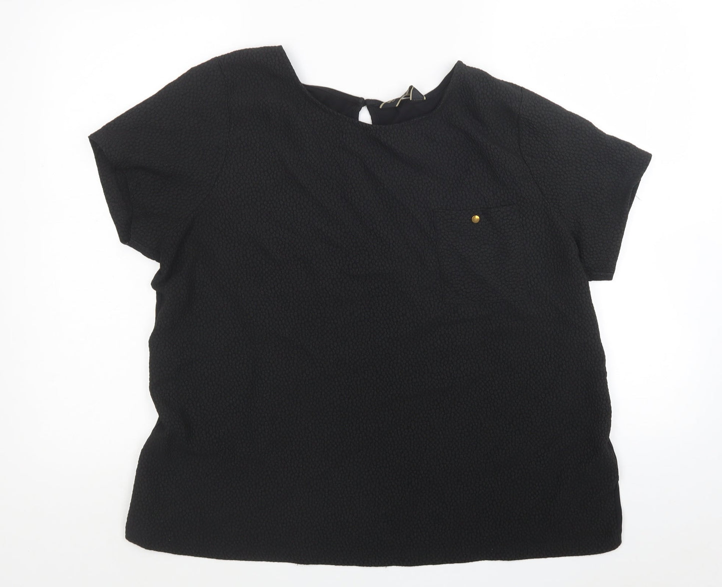 Originals Womens Black Polyester Basic T-Shirt Size 20 Round Neck