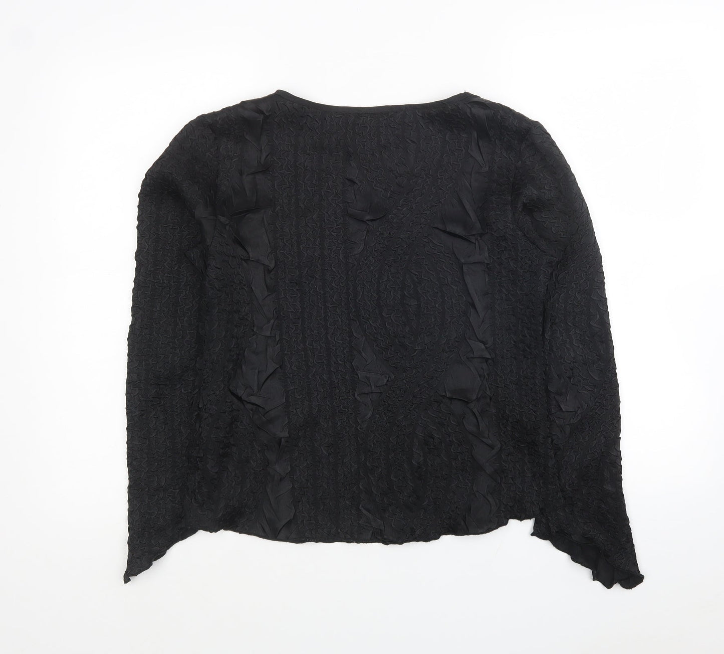 CMD Womens Black Polyester Jersey Blouse Size 16 Boat Neck - Textured