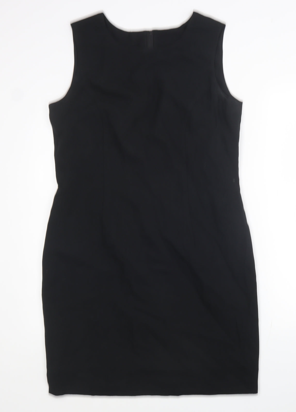 Emma Hamilton Womens Black Polyester Pencil Dress Size 14 Round Neck Zip