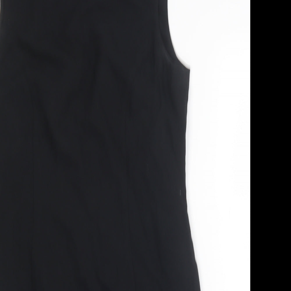 Emma Hamilton Womens Black Polyester Pencil Dress Size 14 Round Neck Zip