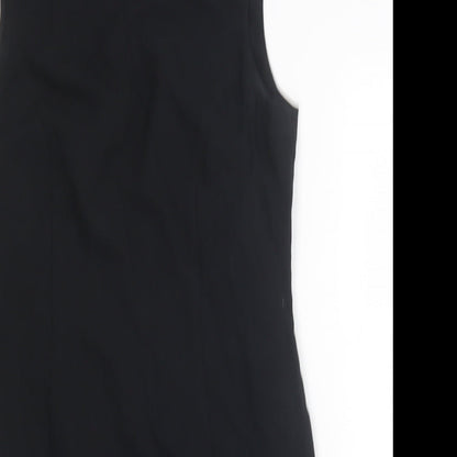 Emma Hamilton Womens Black Polyester Pencil Dress Size 14 Round Neck Zip