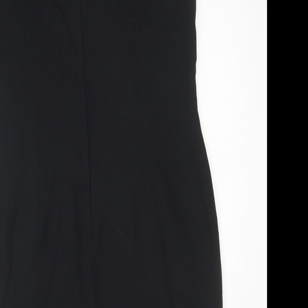 Emma Hamilton Womens Black Polyester Pencil Dress Size 14 Round Neck Zip