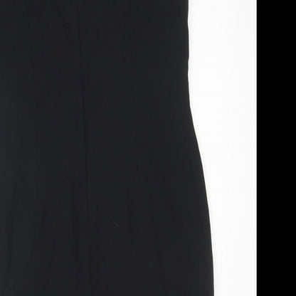 Emma Hamilton Womens Black Polyester Pencil Dress Size 14 Round Neck Zip