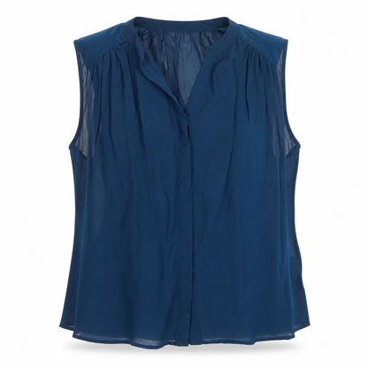 Womens UK Size L VILA Blue Basic Button-Up