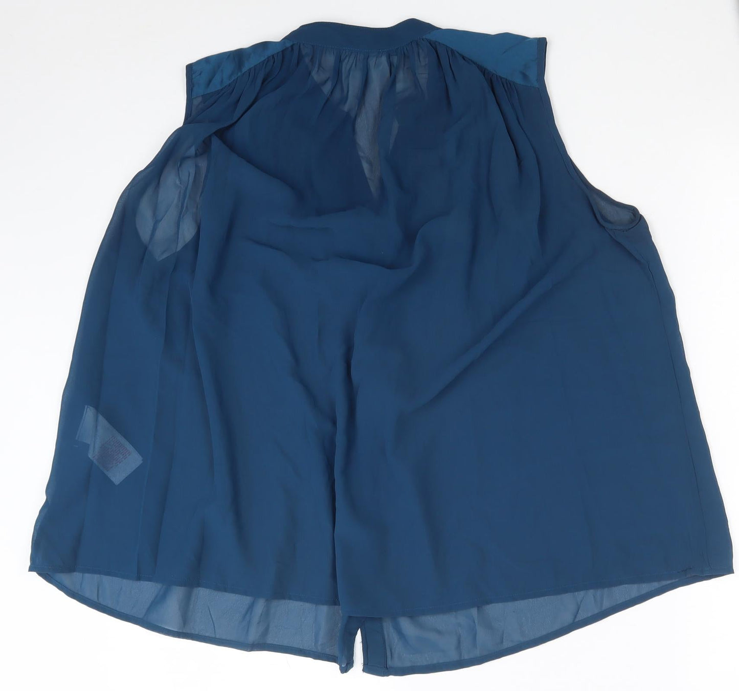 Womens UK Size L VILA Blue Basic Button-Up