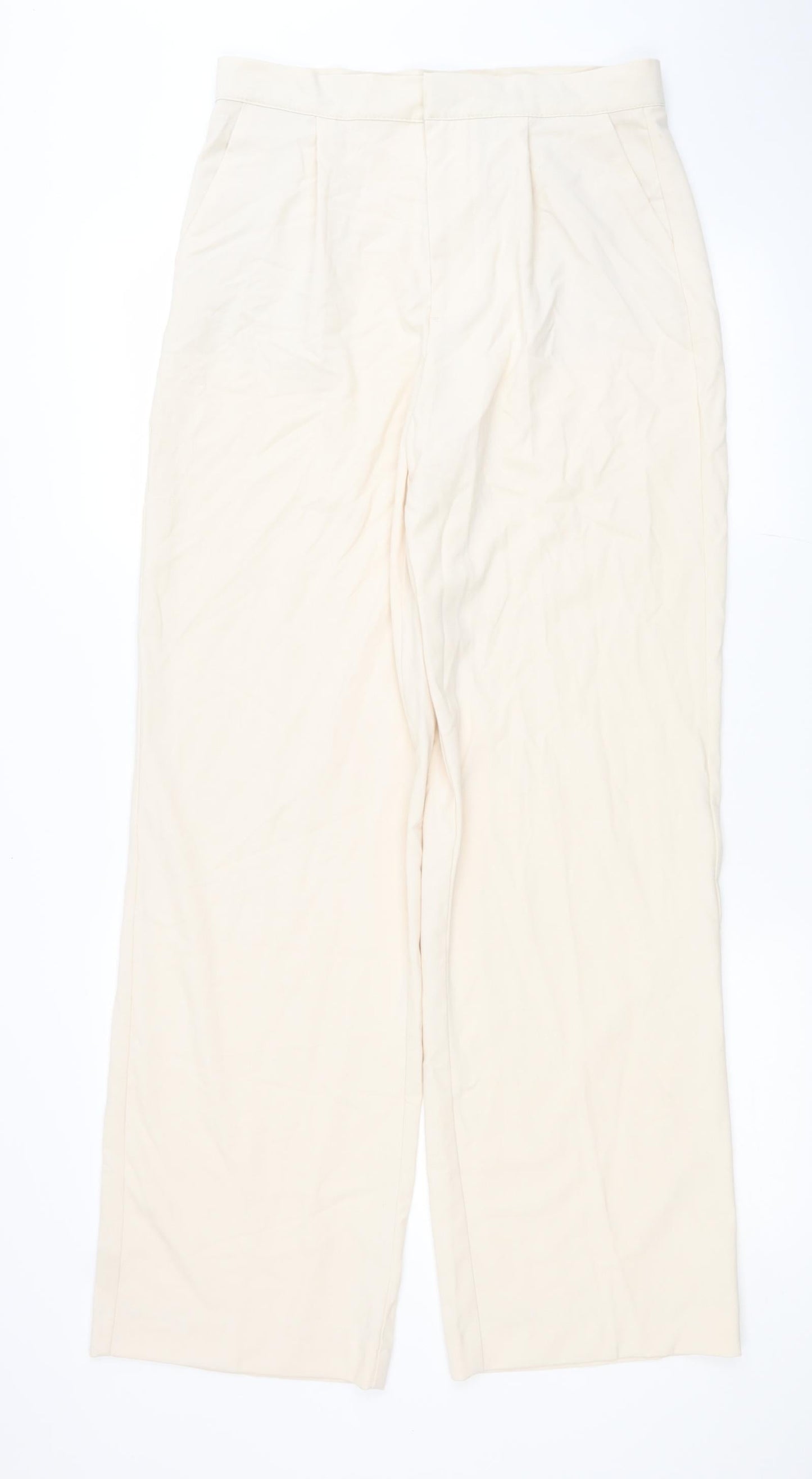 Womens UK Size M Pull&Bear Regular Fit  Ivory Trousers
