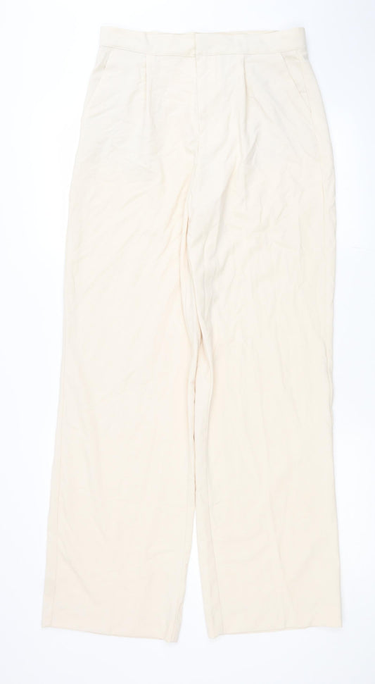 Womens UK Size M Pull&Bear Regular Fit  Ivory Trousers