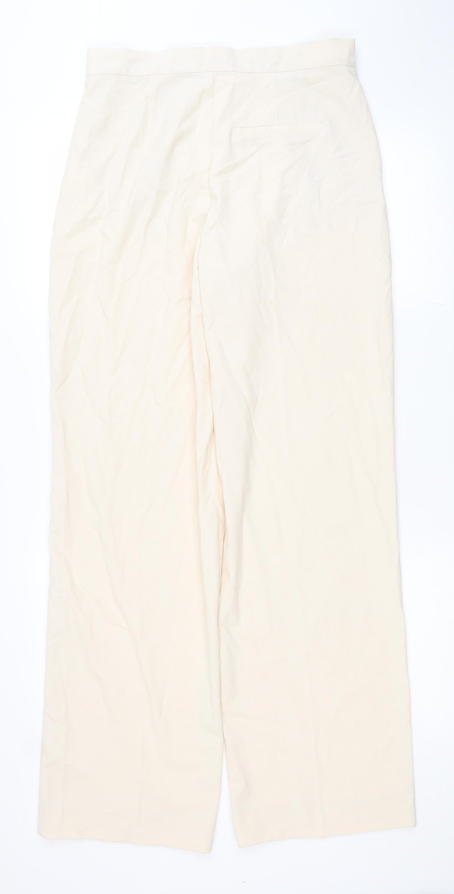Womens UK Size M Pull&Bear Regular Fit  Ivory Trousers