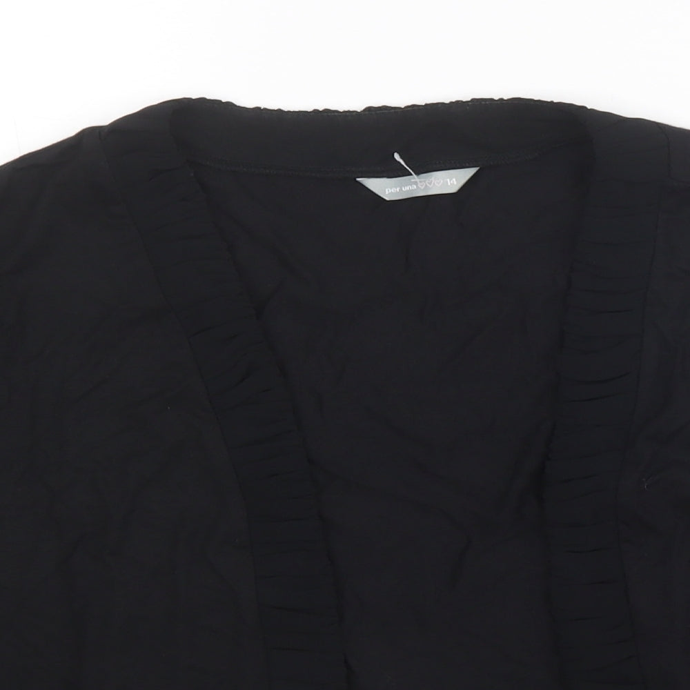 Womens UK Size 14 Per Una Black Cardigan Jumper