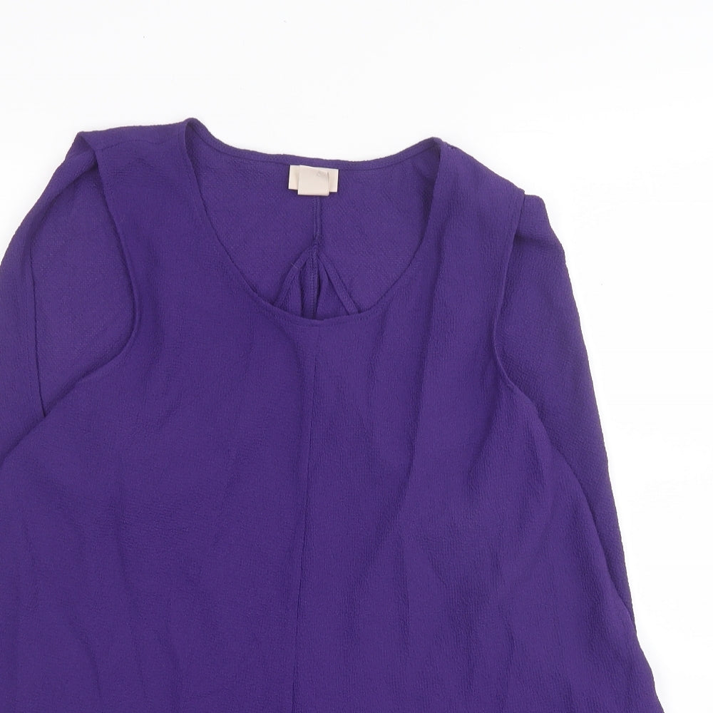 Womens UK Size 12 H&M Purple Tunic Blouse