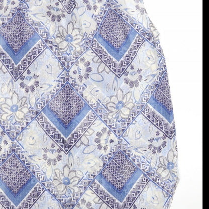 Womens UK Size 12 M&Co Blue Tunic Button-Up