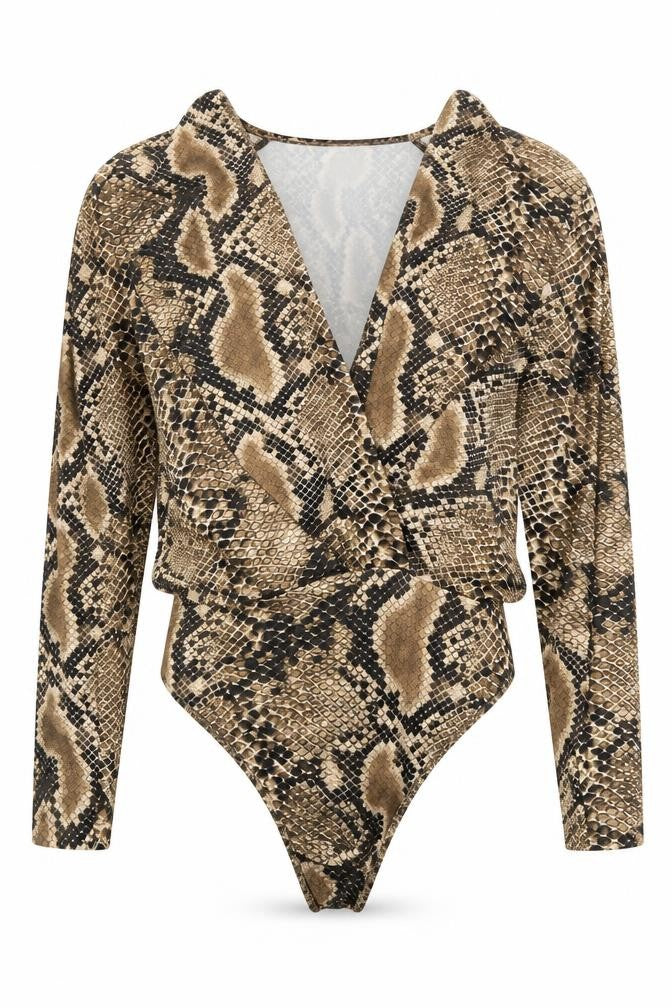 Womens UK Size M Zara One-Piece Brown Bodysuit