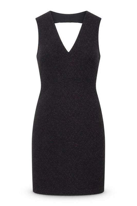 Red Herring Womens Black Polyester Bodycon Size 12 V-Neck Pullover