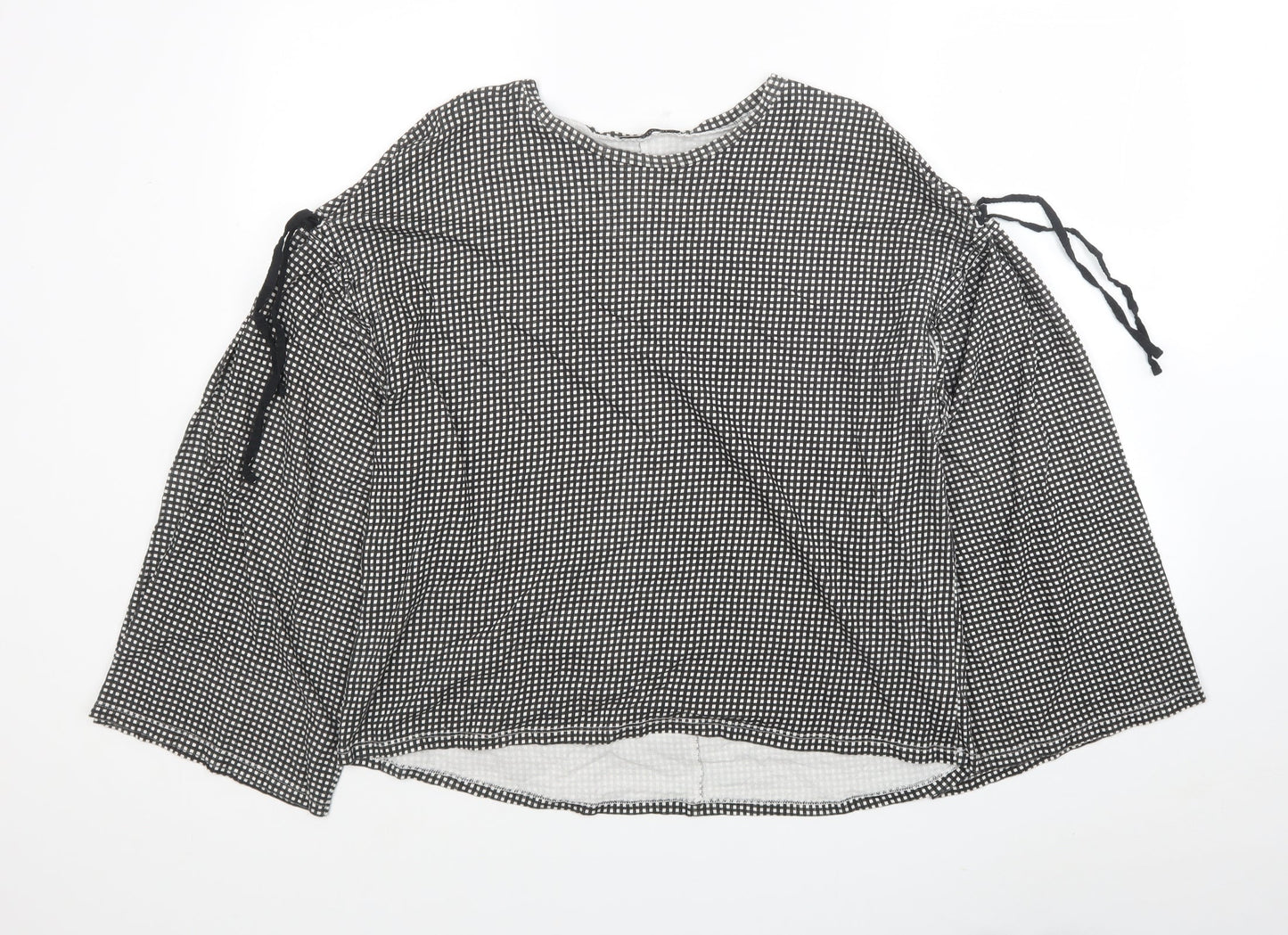 Womens UK Size S Zara Black Jersey Blouse