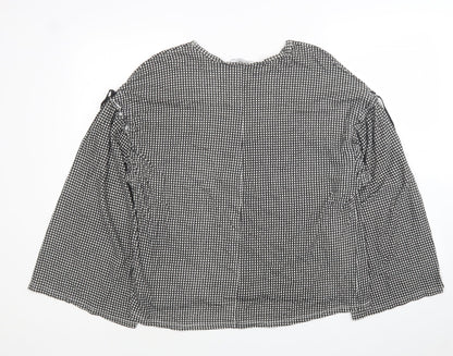 Womens UK Size S Zara Black Jersey Blouse