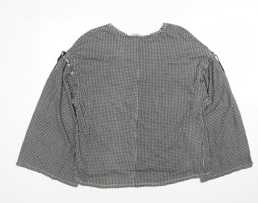 Womens UK Size S Zara Black Jersey Blouse
