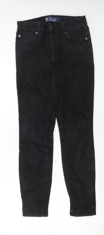 Gap Womens Black Cotton Skinny Jeans Size 26 in L28 in Regular Button