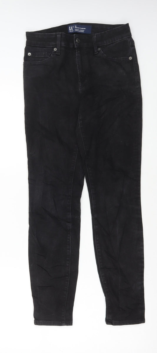 Gap Womens Black Cotton Skinny Jeans Size 26 in L28 in Regular Button
