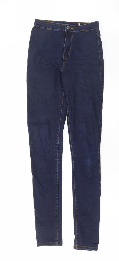 Denim & Co. Womens Blue Cotton Skinny Jeans Size 24 in L31 in Regular Button