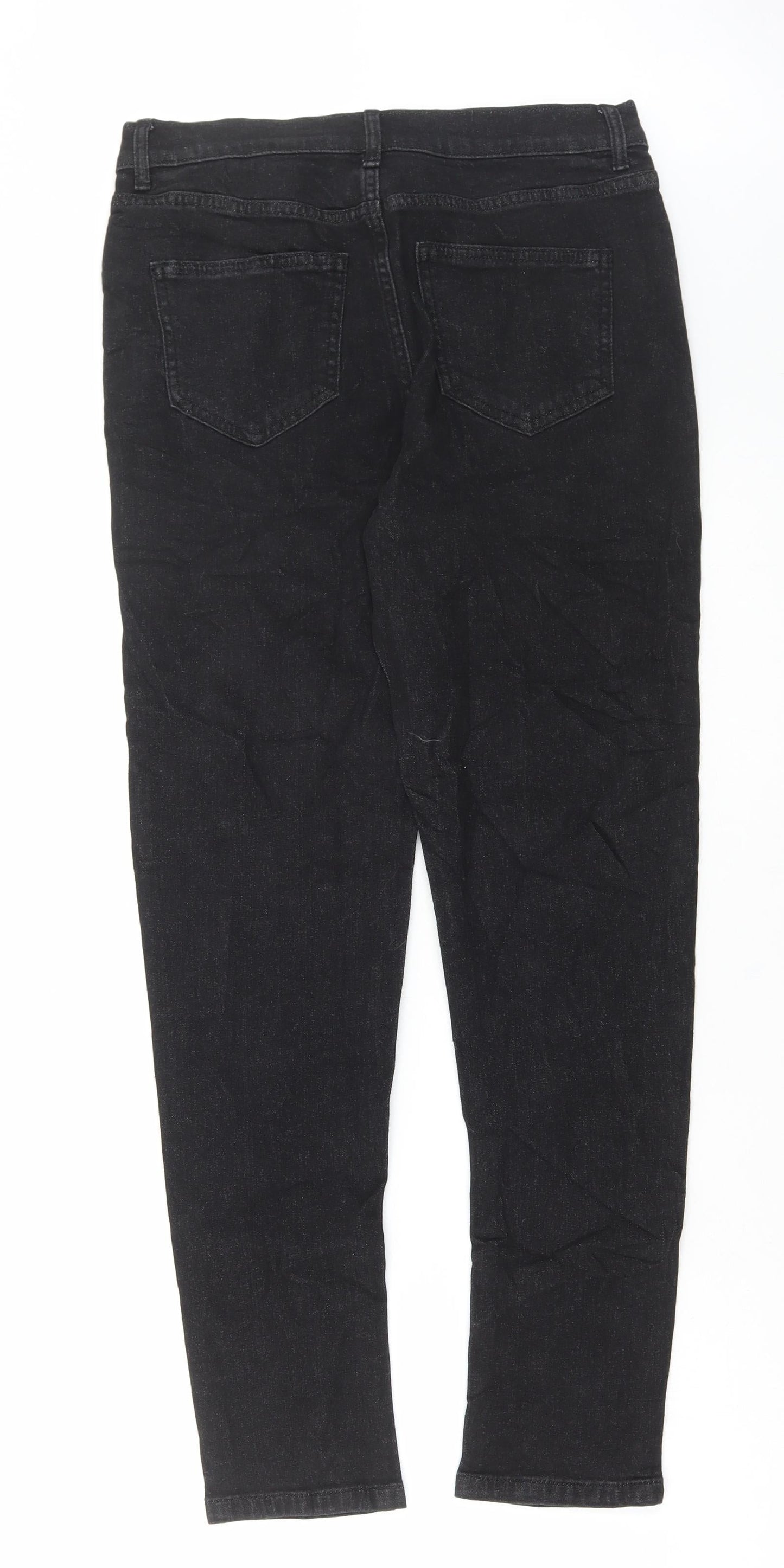 Marks and Spencer Womens Black Cotton Skinny Jeans Size 10 L28 in Regular Button