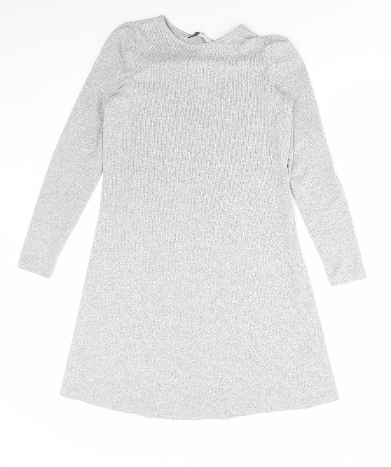 George Womens Grey Polyester Jumper Dress Size 8 Round Neck Pullover