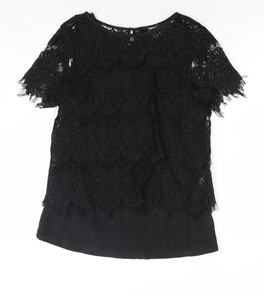 Womens UK Size 8 Oasis Black Basic Blouse