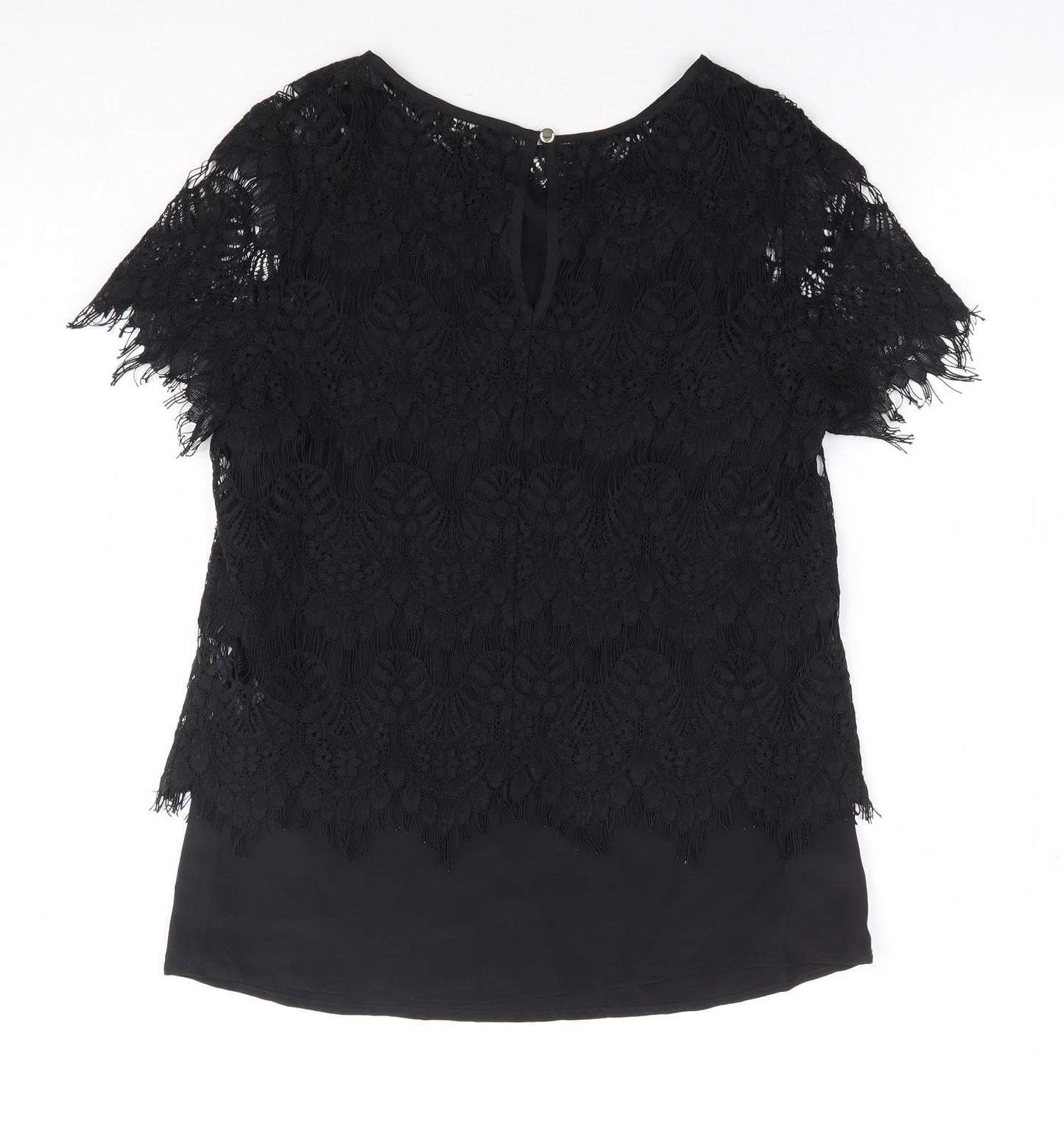 Womens UK Size 8 Oasis Black Basic Blouse