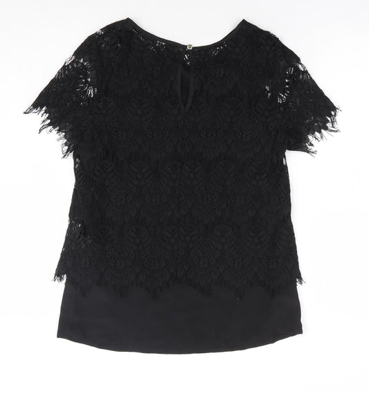 Womens UK Size 8 Oasis Black Basic Blouse