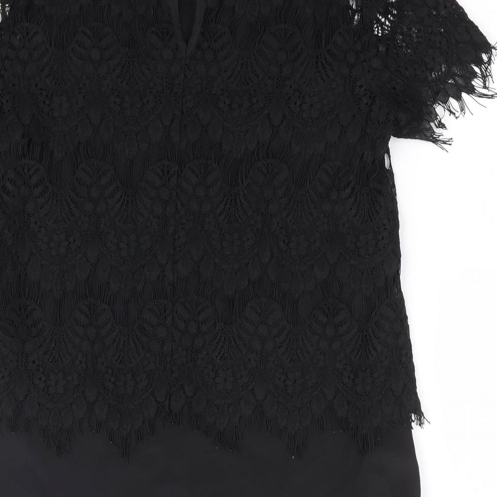 Womens UK Size 8 Oasis Black Basic Blouse