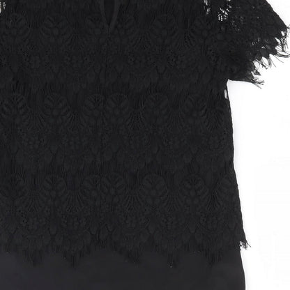Womens UK Size 8 Oasis Black Basic Blouse