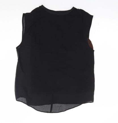 Womens UK Size M Zara Black Basic Tank