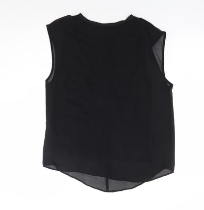 Womens UK Size M Zara Black Basic Tank