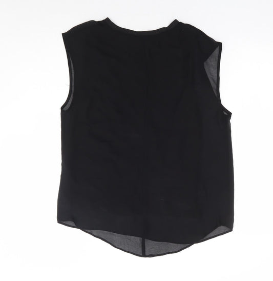 Womens UK Size M Zara Black Basic Tank