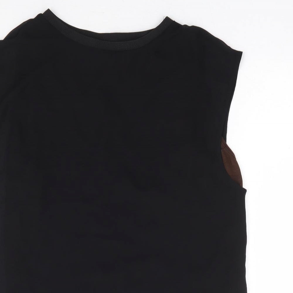 Womens UK Size M Zara Black Basic Tank
