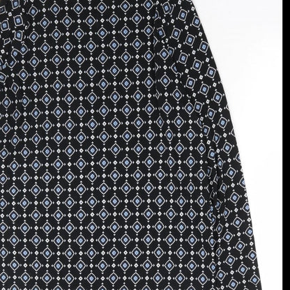 J. Jill Womens Black Geometric Rayon Shift Size XS Round Neck Pullover