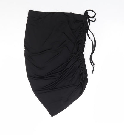 ASOS Womens Black Polyester Straight & Pencil Skirt Size 26 in Tie - Adjustable Side Tie Ruching