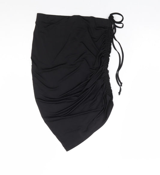ASOS Womens Black Polyester Straight & Pencil Skirt Size 26 in Tie - Adjustable Side Tie Ruching