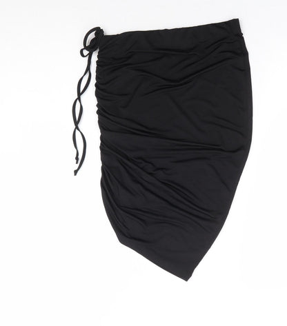 ASOS Womens Black Polyester Straight & Pencil Skirt Size 26 in Tie - Adjustable Side Tie Ruching