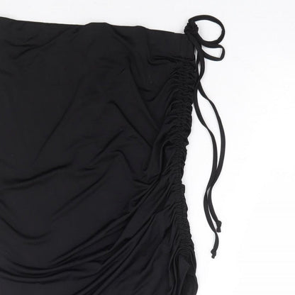 ASOS Womens Black Polyester Straight & Pencil Skirt Size 26 in Tie - Adjustable Side Tie Ruching