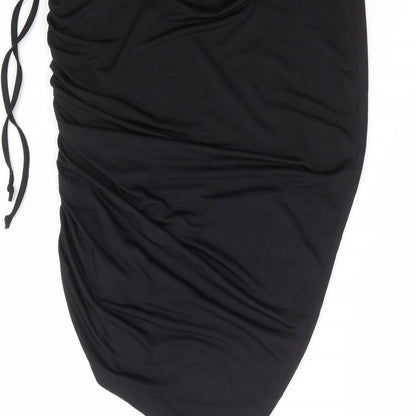 ASOS Womens Black Polyester Straight & Pencil Skirt Size 26 in Tie - Adjustable Side Tie Ruching